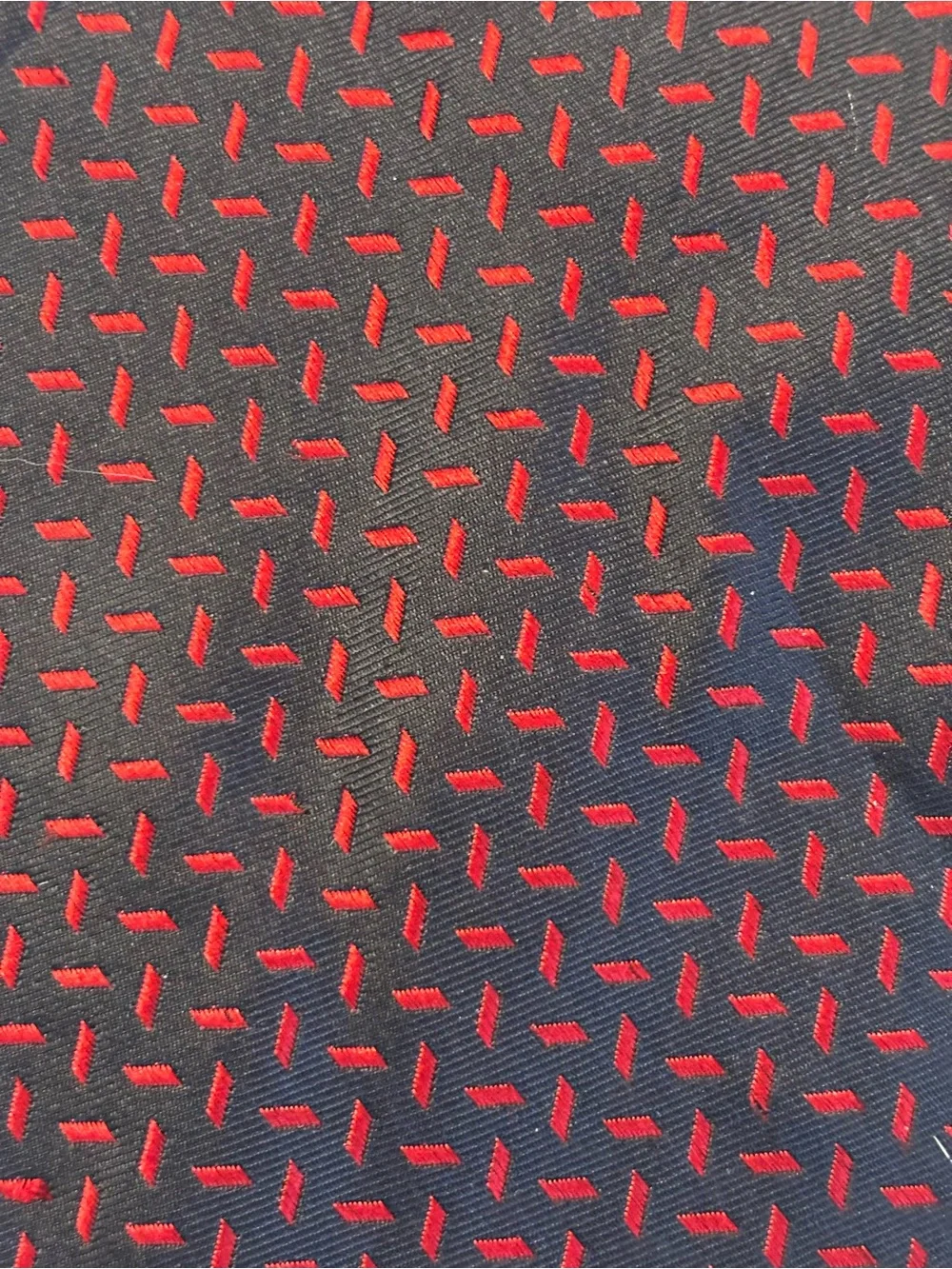 Paolo Designed by Paolo Gucci Vintage Silk Navy Blue Tie with Red Dash Pattern